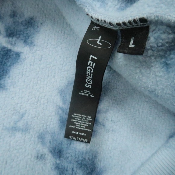 Legends Hoodie Mens Large Blue Fairfax Tie Dye Pullover Hooded Pockets - Picture 6 of 10